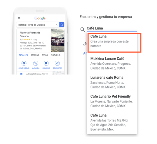 Busca tu negocio en Google